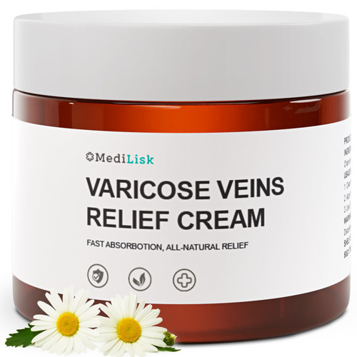 MediLisk Varicose Veins Treatment Cream – Relief for Spider Veins, Leg Swelling & Circulation, Fast-Acting Natural Varicose Veins Cream for Legs – 50g – Pack of 1