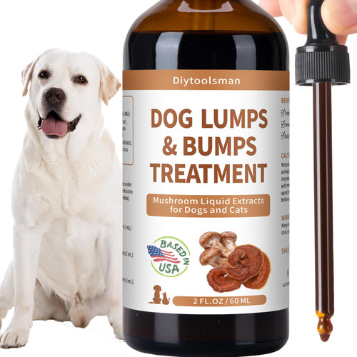 Dog Lumps and Bumps Treatment – Mushroom Supplement for Dogs – Lipoma Reduction, Boosts Immune Health, and Enhances Energy – with Reishi & Turkey Tail Mushrooms, 3.52 oz (Liquid)