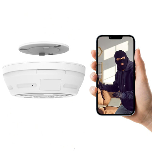 WNAT Smoke Detector Camera - Security Indoor Camera Mini 200 Days Standby 1080P WiFi HD Night Vision PIR Motion Detection Wireless Small Nanny Cam