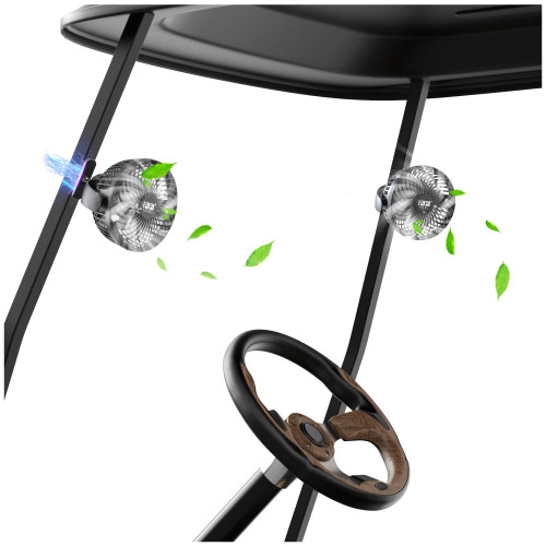 10L0L 2 Pack Magnetic Golf Cart Fans Rechargeable Big Battery Powered Portable Fan,3 Speeds/2 LED Light/56 Hrs Runtime/360°Rotatable with Magnetic Base,USB & Type C Ports,Summer Golf Cart Accessories