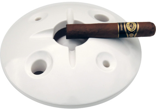 Large 8 Inch Commercial Quality Melamine Windproof Ashtray - White Large 8 Inch Commercial Quality Melamine Windproof Ashtray - White