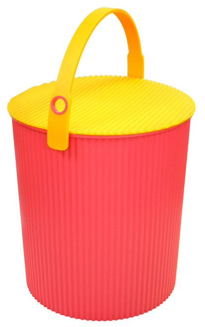 Yawata Kasei 222880 Omniutti Bucket with Lid, Pink, L 3.2 gal (10 L) sceltevie omnioutil Vivid
