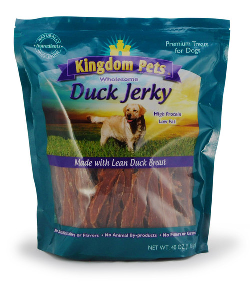 Kingdom Pets Duck Jerky Dog Treats with Only 3 Ingredients and No Fillers, 2.5 Pound Bag