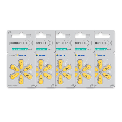 Power One size 10 No Mercury Hearing Aid Batteries (30 Batteries)