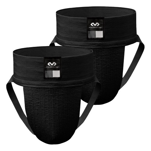 McDavid Men's Athletic Supporter Jockstrap, Lightweight & Protective Design with Wide Waistband for Comfort & Support, Cup Not Included, Black, 2-Pack, Adult XXL