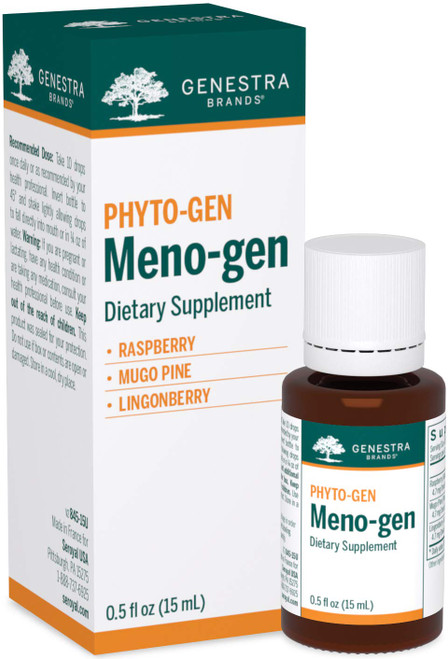 Genestra Brands Meno-gen | Raspberry, Mugo Pine, and Lingonberry Herbal Supplement | 0.5 fl. oz.