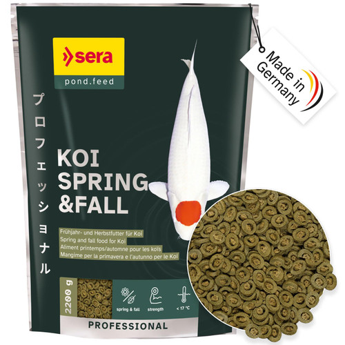sera Koi Professional Spring & Fall Food 4.86 lb/2200 g | Floating Pellets for Immune Support & Condition | for Temperatures Below 63°F | Enriched with Vitamins & Omega Fatty Acids