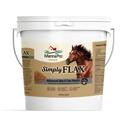 Manna Pro Simply Flax for Horses – Omega-3 Rich Flaxseed Supplement – Supports Coat Health, Joint Function & Immune System – Natural Source of Essential Fatty Acids – Ground Flax – 8 lb Bag