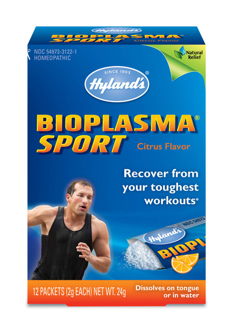Hyland’s Naturals Electrolyte Powder Bioplasma Sport Cell Salts, Natural Relief of Fatigue, Pain and Swelling, 12 Count