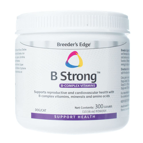 Breeder’s Edge B Strong Powder, B-Complex Vitamin Supplement for Dogs and Cats, Supports Reproductive Health, Promotes Normal Heat Cycles, and Helps Maintain Energy, 300 gm Breeder’s Edge B Strong Powder, B-Complex Vitamin Supplement for Dogs and Cats, Supports Reproductive Health, Promotes Normal Heat Cycles, and Helps Maintain Energy, 300 gm