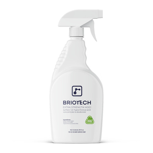 BRIOTECH Extra Strength HOCl Cleaner, 500 PPM Hypochlorous Acid Concentrate, ULV Foggers & Humidifiers, Professional Deodorizer for Dental, Offices, Schools, Homes, Peroxide Free, 32 fl oz BRIOTECH Extra Strength HOCl Cleaner, 500 PPM Hypochlorous Acid Concentrate, ULV Foggers & Humidifiers, Professional Deodorizer for Dental, Offices, Schools, Homes, Peroxide Free, 32 fl oz