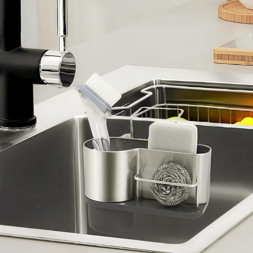LIBODOUR Sponge Holder for Kitchen,Sink Organizer,Sink Caddy,Hanging Sponge Holder,Stainless Steel Dish Brush LIBODOUR Sponge Holder for Kitchen,Sink Organizer,Sink Caddy,Hanging Sponge Holder,Stainless Steel Dish Brush