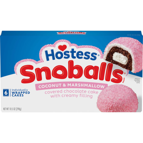 Hostess SnoBalls, 6 Count (Color May Vary by Season), 10.5 Ounce