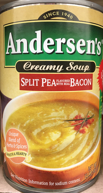 Andersen's Split Pea With Bacon Soup 15oz. can (Pack of 4)