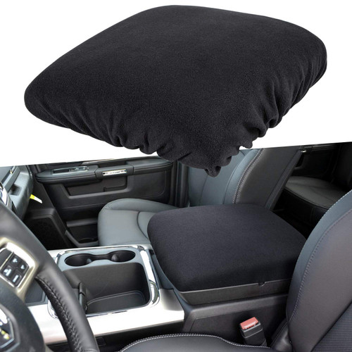 Center Console Armrest Pad Cover for Dodge Ram 1500 2500 3500 4500 5500 Pickup Truck 1993-2023 Black Soft Car Armrest Seat Box Protector Cushion Interior Accessories All Weather