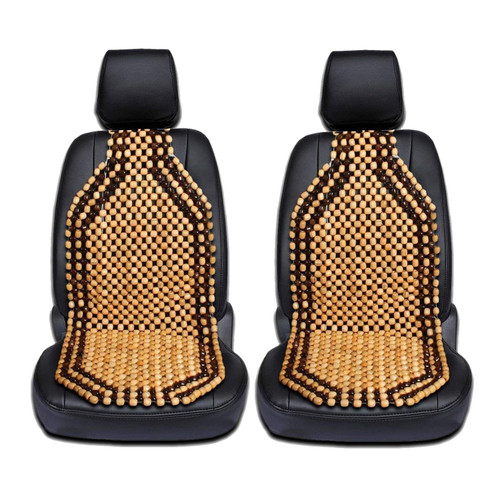 Zento Seat Beads Bead Seat Covers for Cars 2 Pieces of Natural Wooden Beads Back Massage Cushion, Bamboo Seat for Comfort in Your Travel Experience Cover Seats for Cars Beaded Car Seat