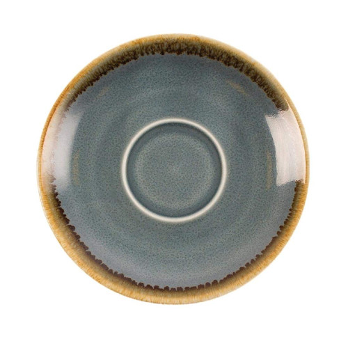 Olympia Kiln GP345 Ocean Espresso Saucer, Porcelain, 115 mm Diameter, Blue (Pack of 6)