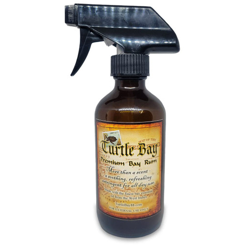 Turtle Bay Premium Bay Rum - 8 Oz. Glass Bottle with spray top