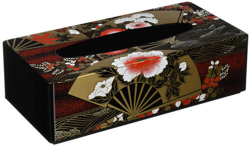 Nakatani Brothers Shokai Yamanaka Lacquerware Slim Tissue Box Mai Fan 33-3816
