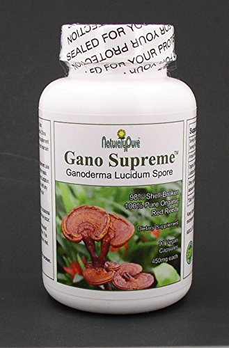 NaturalyPure Gano-Supreme - Certified Organic Ganoderma Lucidum (Reishi) Spore, 90 Vegan Caps, Made in The USA