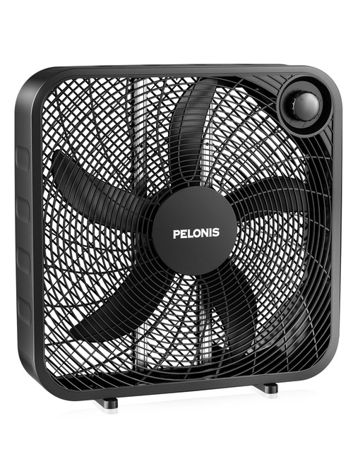 PELONIS 20 Inch Box Fan – 3 Speeds, Window Fans, Floor or Tabletop, 25ft/s, 2025 Upgraded, Superior Air Throw (2295 CFM), Lightweight, 5 Blades, Fans for Bedroom, Office, Living Room, Garage PELONIS 20 Inch Box Fan – 3 Speeds, Window Fans, Floor or Tabletop, 25ft/s, 2025 Upgraded, Superior Air Throw (2295 CFM), Lightweight, 5 Blades, Fans for Bedroom, Office, Living Room, Garage