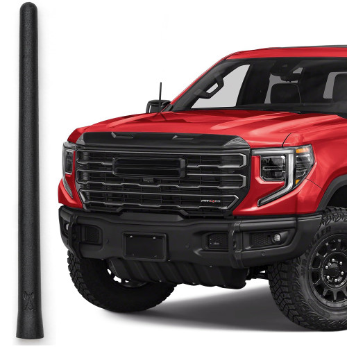 AntennaMastsRus Short Rubber Antenna for GMC Sierra 1500 (2006-2026) - German Engineered with Internal Copper Coil for Enhanced Signal Reception - Car Wash Proof & Easy Install - 6 3/4 Inch