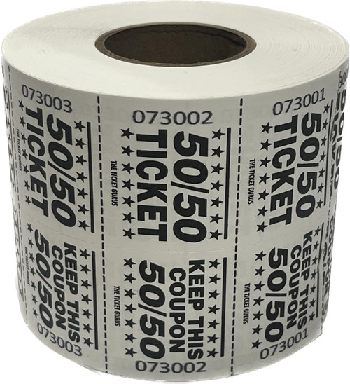 Roll of 1000 Marquee 50/50 Tickets in Black/White