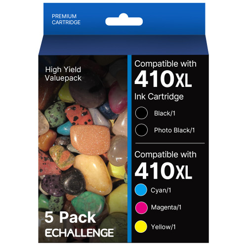 Remanufactured for Epson 410 XL 410XL Ink Cartridges Combo Pack to use with Expression XP-7100 XP-830 XP-640 XP-630 XP-530 XP-635 Printer (Black,Cyan,Magenta,Yellow,Photo Black,5 Pack)