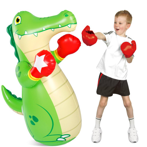 47" Kids Punching Bag, Inflatable Boxing Bag, Bounce Back Toy for Boys and Girls Ages 3+, Indoor and Outdoor Play