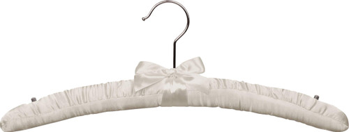 The Great American Hanger Company Satin Padded Top Hanger, Ivory Finish with Chrome Hardware, Box of 24 The Great American Hanger Company Satin Padded Top Hanger, Ivory Finish with Chrome Hardware, Box of 24
