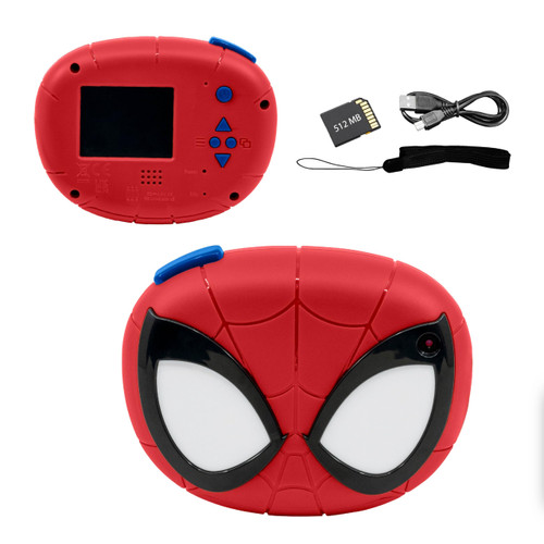 ekids Spiderman Kids Camera with SD Card, Digital Camera for Kids with Video Recording and Built-in Digital Stickers, Great Stocking Stuffers for Kids