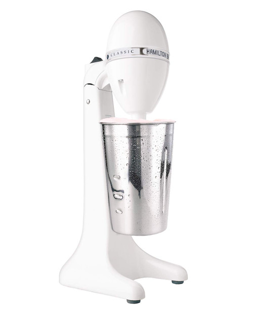 Hamilton Beach DrinkMaster Electric Drink Mixer, Restaurant-Quality Retro Milkshake Maker & Milk Frother, 2 Speeds, Extra-Large 28 oz. Stainless Steel Cup, White