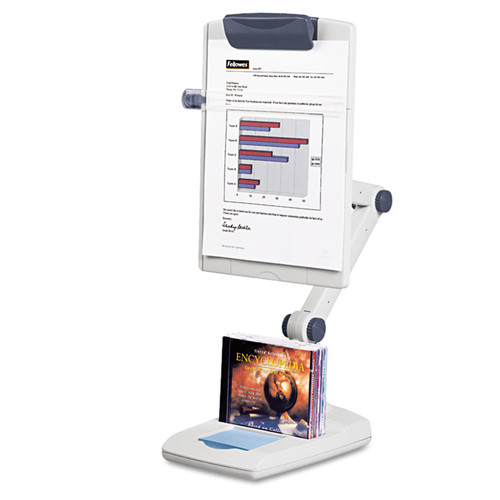 Fellowes Flex Arm Weighted Base Copyholder, Platinum/Grey (21128)