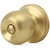 Moquin Gold Privacy Door Knob with Lock, Keyless Interior Round Ball Door Knob for Bathroom or Closet, Satin Brass
