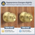 Moquin Gold Privacy Door Knob with Lock, Keyless Interior Round Ball Door Knob for Bathroom or Closet, Satin Brass