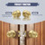 Moquin Gold Privacy Door Knob with Lock, Keyless Interior Round Ball Door Knob for Bathroom or Closet, Satin Brass