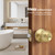 Moquin Gold Privacy Door Knob with Lock, Keyless Interior Round Ball Door Knob for Bathroom or Closet, Satin Brass