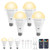 Brightown E26 Rechargeable Light Bulb with Remote and Timer, Battery Backup Bulb for Sconces and Lamps, Hanging LED Light Bulb with Hook for Camping Tent, Dimmable, 3 Color Temperatures, 4 Pack