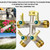 TSGOHNL Heavy Duty Brass Garden Hose Splitter, Frost Resistant Rust Resistant 4-Way Faucet Splitter with Long Metal Handle, Multi-Angle Spout 4-Way Valve, Spout Diverter, Nickel Plated, 3/4” GHT