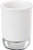 iDesign York Ceramic Tumbler Cup for Bathroom Vanity Countertops - White/Chrome