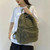 GAMLFL Military Green Canvas Backpack for Women & Men Retro Aesthetic Rucksack Basic Backpack for High School/College Students Travel Laptop Bag