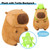 Ditucu Giant Capybara Plush with Turtle Backpack Large Jumbo Soft Capibara Stuffed Animal Big Size Fat Oversized Plushies Toys Gifts for Kids Girlfriend Brown 36 inch
