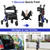 Aojin Rollator Walker for Seniors with Seat, Lightweight & Foldable, 8" All-Terrain Wheels, 18" Big Seat, 6-Level Adjustable Height Rolling Walker, 350 lb Capacity, Blue