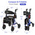 Aojin Rollator Walker for Seniors with Seat, Lightweight & Foldable, 8" All-Terrain Wheels, 18" Big Seat, 6-Level Adjustable Height Rolling Walker, 350 lb Capacity, Blue