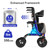 Aojin Rollator Walker for Seniors with Seat, Lightweight & Foldable, 8" All-Terrain Wheels, 18" Big Seat, 6-Level Adjustable Height Rolling Walker, 350 lb Capacity, Blue