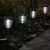 Smart Solar 3426WRM6-HP Charleston 6-Pack Solar Lights, Heritage Pewter, Stainless Steel, with Electroplated Pewter Finish and Real Glass Shade and Energy Saving White LED in Each Light