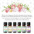 EUQEE Premium Floral Fragrance Oils Set 6PCS Fragrance Oils Set for Diffuser, DIY Candle - Honeysuckle, Lilac, Japanese Magnolia, Violet, Orange Blossom (10ml)