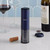 Wine Enthusiast Electric Blue Automatic Wine Opener with Foil Cutter – Battery-Operated Corkscrew with USB Charger & Indicator Light