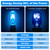Glooglitter Makeup Mirror Replacement LED Bulbs, E12 Candelabra Base Type T Bulb T20, 0.7W 120V Makeup Mirror Light Bulbs Replacement, Type T Light Bulb, 2 Clear 2 Blue