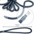 PropelTech 4 Pack 1/2" x 15’ Boat Dock Lines for Boat & Pontoon, Premium Marine- Grade Double Braided Nylon Dock Line, Pre-Spliced with a 12" Eyelet-Navy Blue,Boating Gifts for Men